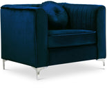 Isabelle Velvet Contemporary Chair - Luxurious Upholstered Seating with Chrome Legs and Pillows
