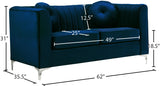 Isabelle Contemporary Velvet Loveseat with Chrome Legs - Luxurious Seating for Modern Homes