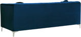 Isabelle Contemporary Velvet Loveseat with Chrome Legs - Luxurious Seating for Modern Homes