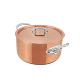 Mauviel M'3 S Copper Stewpan With Lid, Cast Stainless Steel Handles, 6.3-Qt