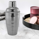 Deluxe Ribbed Stainless Steel Cocktail Shaker Set