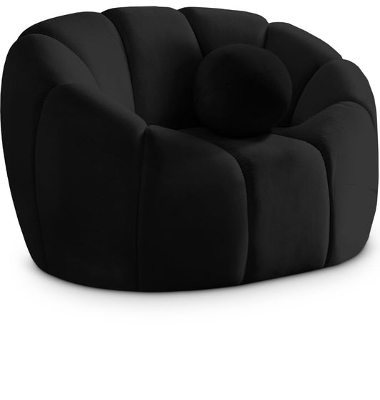Elijah Modern Velvet Chair with Deep Channel Tufting and Plush Comfort for Contemporary Spaces