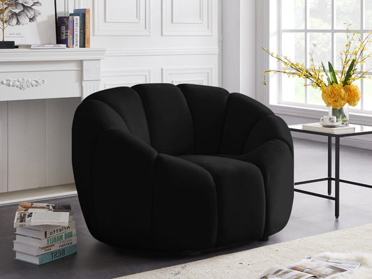 Elijah Modern Velvet Chair with Deep Channel Tufting and Plush Comfort for Contemporary Spaces