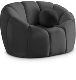 Elijah Modern Velvet Chair with Deep Channel Tufting and Plush Comfort for Contemporary Spaces