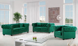 Bowery Contemporary Loveseat with Stylish Tufted Velvet Upholstery and Elegant Nailhead Trim