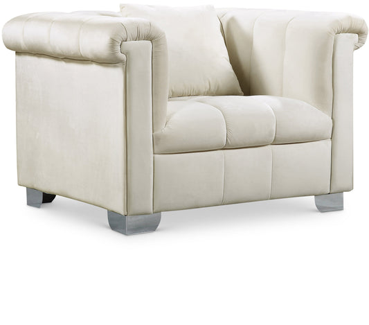 Kayla Contemporary Chair with Stylish Velvet Upholstery and Sleek Chrome Legs - Perfect for Any Home
