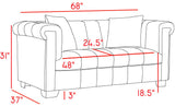 Kayla Velvet Loveseat - Chic Contemporary Design with Stylish Chrome Legs and Plush Throw Pillows