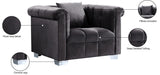 Kayla Contemporary Chair with Stylish Velvet Upholstery and Sleek Chrome Legs - Perfect for Any Home