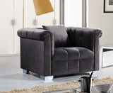Kayla Contemporary Chair with Stylish Velvet Upholstery and Sleek Chrome Legs - Perfect for Any Home