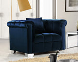 Kayla Contemporary Chair with Stylish Velvet Upholstery and Sleek Chrome Legs - Perfect for Any Home