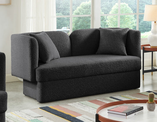 Marcel Contemporary Loveseat with Curved Back, Plush Comfort, and Stylish Modern Design for Living Rooms