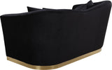 Arabella Contemporary Loveseat with Gold Accents and Curved Back Design for Elegant Living Spaces