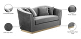 Arabella Contemporary Loveseat with Gold Accents and Curved Back Design for Elegant Living Spaces