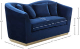 Arabella Contemporary Loveseat with Gold Accents and Curved Back Design for Elegant Living Spaces