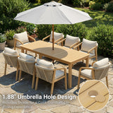 5-Piece Patio Dining Set, Acacia Wood Table and Chairs