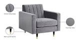 Lola Contemporary Chair - Elegant Channel Tufted Design with Chic Black and Gold Accent Legs