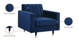 Lola Contemporary Chair - Elegant Channel Tufted Design with Chic Black and Gold Accent Legs