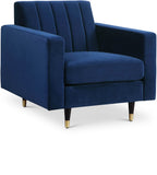 Lola Contemporary Chair - Elegant Channel Tufted Design with Chic Black and Gold Accent Legs