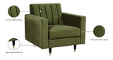 Lola Contemporary Chair - Elegant Channel Tufted Design with Chic Black and Gold Accent Legs