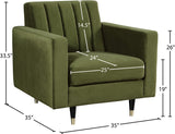 Lola Contemporary Chair - Elegant Channel Tufted Design with Chic Black and Gold Accent Legs