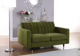 Lola Contemporary Loveseat with Channel Tufting and Elegant Black Legs for Modern Living Spaces