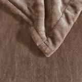 Heated Microlight Plush Electric Bedding Blanket, Brown