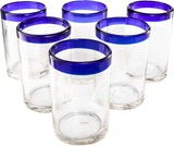 Hand Blown Mexican Drinking Glasses – Set of 6 (Cobalt)