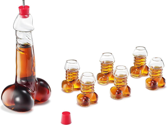 Decanter Set with Glasses, Decanter -17oz-, Shot Glasses -3oz