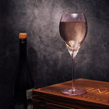 Paris Collection Crystal Pink Balloon Wine Glasses, 14 oz Set of 4