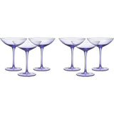Lavender Champagne Coupes 12oz Set of 6