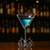 Pewter Kraken Octopus Martini Glass with Anchor Base, Nautical Cocktail Glass