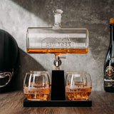 Wine & Whiskey Decanter Set 1100ml with 4 Whiskey Glasses