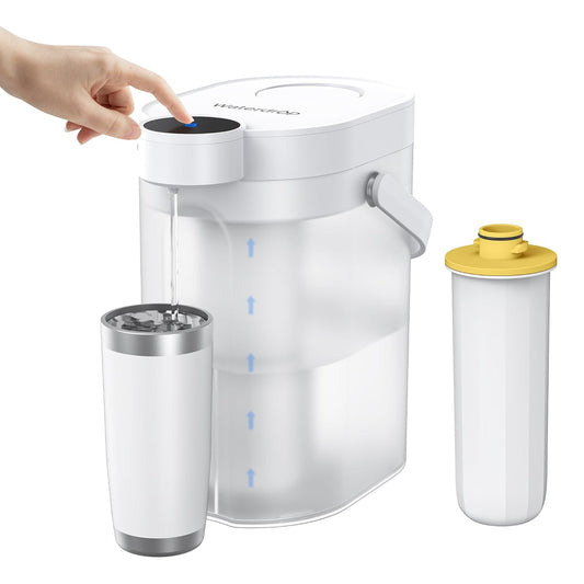 Waterdrop Electric Water Filter Pitcher, 5-Stage Long-Life Instant Powerful Dispenser, Reduce 70+ Contaminants, Soften Water, Countertop Water Filtration System, Does not Lower TDS