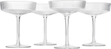 Ribbed Coupe Cocktail Glasses 8 oz | Set of 4 (Clear)