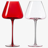 Valentine's Colored Red & Pink Crystal Wine Glasses | 2 Set