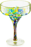 Mexican Design Hand Blown Margarita Glass – Set of 4 (Confetti Margarita)