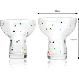 Hand Blown Margarita Glass – (Polka Dot Vintage Design)