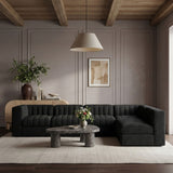 Rummi - Velvet Performance Fabric Upholstered 6 Piece Modular Sectional