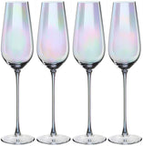 Iridescent Glasses - Crystal Luster Radiance Set of 4 (Tall Flutes)