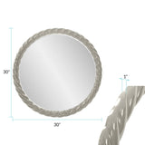 Gita Braided Round Mirror in Glossy Nickel