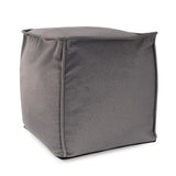 Qivuit Gray Square Pouf