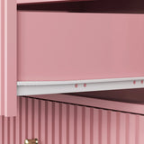 Fluted Nightstand with 2 Drawers Set of 2