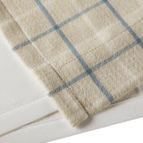 Plaid Fleece Lining Window Curtain Panel, Linen Blue