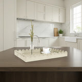Rectangular Scalloped Riviera Tray - Taupe