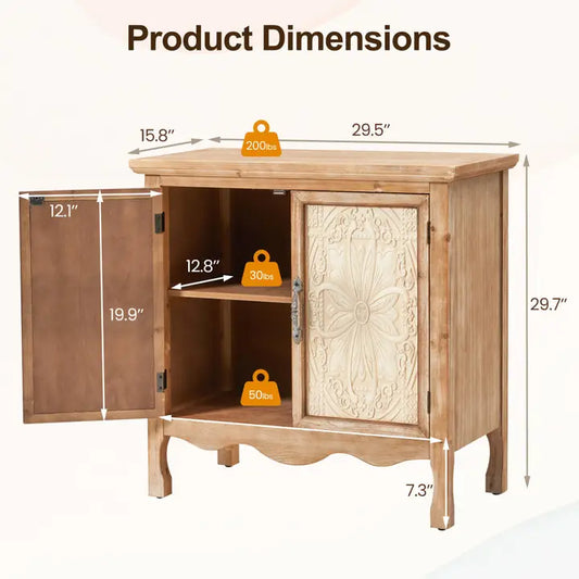 Wholesale Farmhouse Storage Cabinet with Flower Pattern