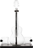 Guitar Whiskey & Wine Decanter & Mahogany Base - 1000 ML