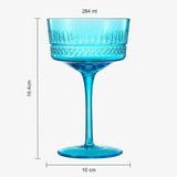 Art Deco Colored Crystal Coupe Glass | Set of 6 | Large 9.6oz
