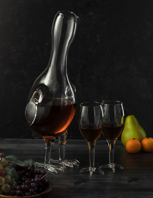 Cock - Chicken Decanter 500ml Whiskey and Wine Decanter Set