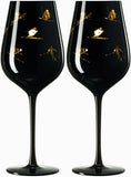 Crystal Stemmed Skiing, Apres Ski Skiier Wine Glasses - Set of 2