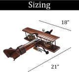 (EU ONLY) Whiskey-Dekanter-Set und Gläser, antikes Holz-Flugzeug
